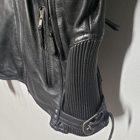 Power Trip Black Leather Motorcycle Jacket - Picture 3 of 12